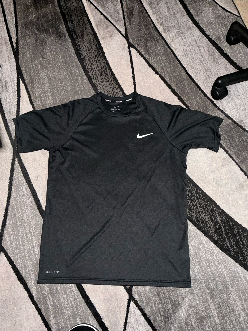 Size Medium - Nike Swim Dri Fit Black Upf 40+ Tee Shirt